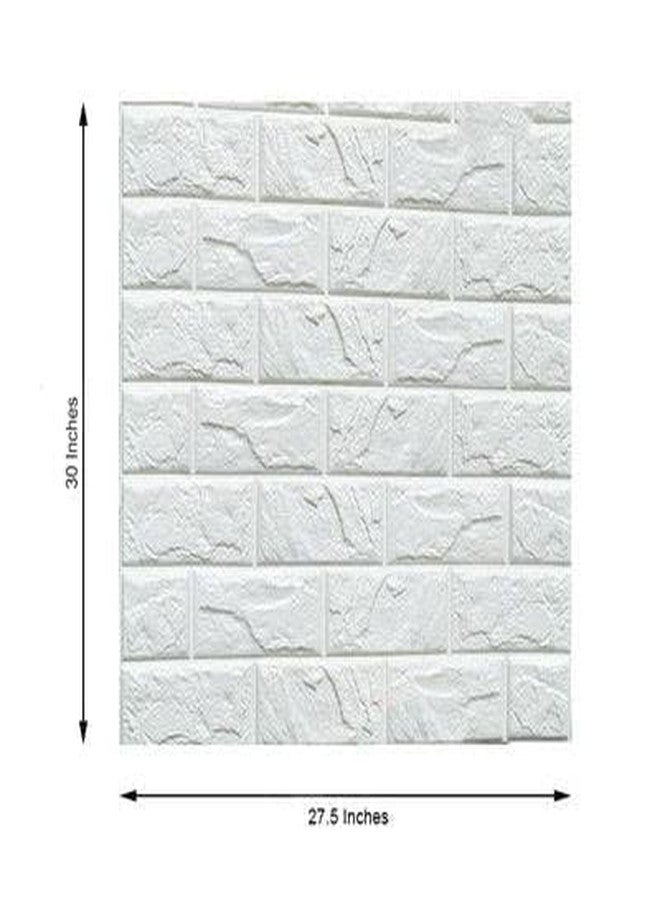 SOJITRA 3D Brick Wallpaper PE Foam self Adhesive Brick Design Wall Stickers/DIY Wallpaper for Home Hotel Living Room Bedroom Cafe Deco (White Wallpaper, 1) - Image 4